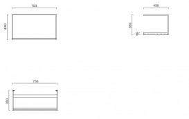 Консоль для раковины Catalano New Premium 75х43 см черный матовый 5ST80GRNS