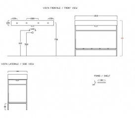 Консоль для раковини Hidra Faster Kiub 101х46 см темна ялина KSP100 111 abete scuro