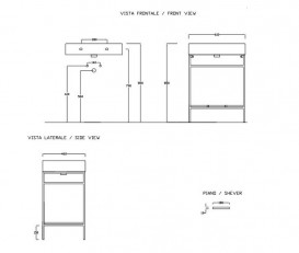 Консоль для раковини Hidra Faster Kiub 61х46 см темний бетон KSP60 112 cemento scuro