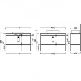 Консоль для раковини Kerama Marazzi Plaza Next підвісна 120 см чорний матовий PL.N.120.02\BLK.M