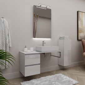 Консоль для раковини Marsan Nikolet 120х50 МДФ білий/стільниця скло Nikolet120х50white