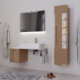 Консоль для раковины Marsan Oscar 100х50 МДФ капучино/столешница стекло Oscar100х50cappuccino