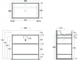 Консоль для раковины Simas Agile напольная 81х46 см металл черный матовый AGSA81