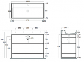 Консоль для раковини Simas Agile для підлоги 101х46 см метал чорний матовий AGSA101