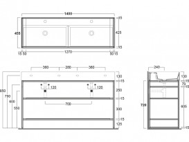 Консоль для раковини Simas Agile для підлоги 141х46 см метал чорний матовий AGSA141D