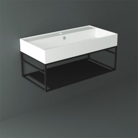 Консоль для раковины Simas Agile подвесная 91х46 см металл черный матовый AGSS91