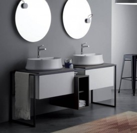 Консоль для раковины Simas Frame напольная 181х57 см белый матовый/серый ясень FM 2