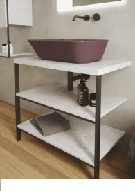 Консоль для раковини Simas Wave для підлоги 83х50 см дуб/цемент WAM 2