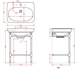 Консоль под раковину ArtCeram Civitas на 68 см с полкой-решеткой розовое золото CIA002 77