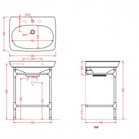 Консоль под раковину ArtCeram Civitas на 68 см с полкой золото CIA003 73