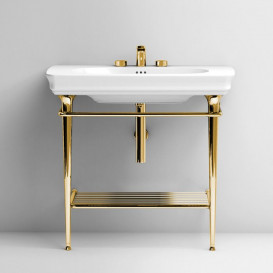 Консоль під раковину ArtCeram Civitas на 90 см із полицею-решіткою золото CIA008 73