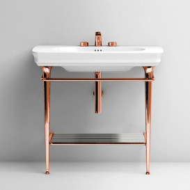 Консоль под раковину ArtCeram Civitas на 90 см с полкой-решеткой розовое золото CIA008 77