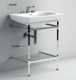 Консоль під раковину ArtCeram Civitas на 68 см з полицею-гратами хром CIA002 71