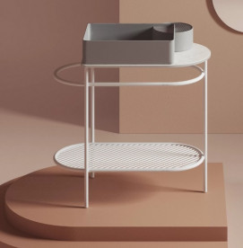 Консоль под раковину ArtCeram Flair 85x46х75,5 см белый матовый/белый мрамор каррара ACA065