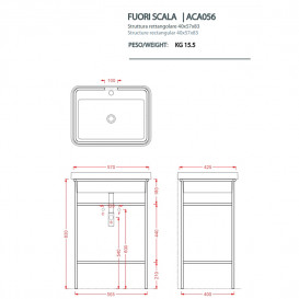 Консоль під раковину Artceram Fuori Scala на 60 см метал білий матовий ACA056 05