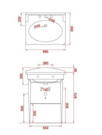 Консоль под раковину ArtCeram Hermitage на 68 см с полкой золото HEA015 73