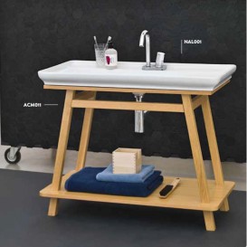 Консоль під раковину ArtCeram Naked System Trapezio на 97 см дуб ACM011