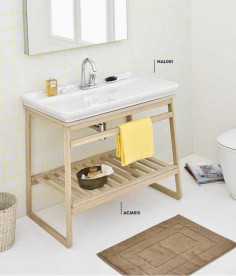 Консоль під раковину ArtCeram Naked System SLITTA на 97 см дуб вибілений ACM015