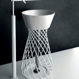 Консоль под раковину ArtCeram Wire на 43 см белый глянцевый ACA045 01