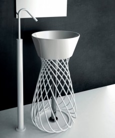 Консоль под раковину ArtCeram Wire на 43 см белый глянцевый ACA045 01