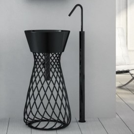 Консоль под раковину ArtCeram Wire на 43 см чёрный глянцевый ACA045 03