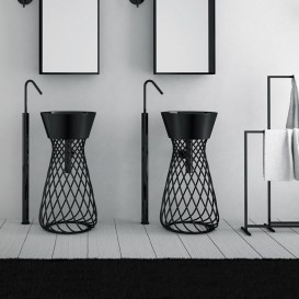 Консоль под раковину ArtCeram Wire на 43 см чёрный глянцевый ACA045 03