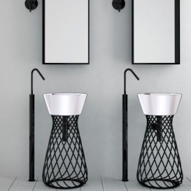 Консоль под раковину ArtCeram Wire на 43 см чёрный глянцевый ACA045 03