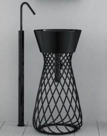 Консоль под раковину ArtCeram Wire на 43 см чёрный глянцевый ACA045 03