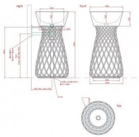 Консоль под раковину ArtCeram Wire на 43 см чёрный глянцевый ACA045 03