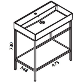 Консоль под раковину Hatria 48x35 см металл черный матовый BHIRT0500365020