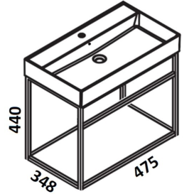 Консоль под раковину Hatria 48x35 см подвесная металл черный матовый BHIRS0500365020