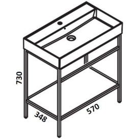 Консоль под раковину Hatria 57x35 см металл черный матовый BHIRT0600365020