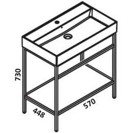 Консоль под раковину Hatria 57x45 см металл черный матовый BHIRT0600465020