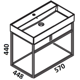 Консоль під раковину Hatria 57x45 см підвісна метал чорний матовийBHIRS0600465020