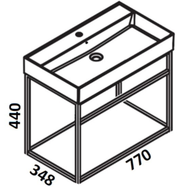 Консоль под раковину Hatria 77x35 см подвесная металл черный матовый BHIRS0800365020