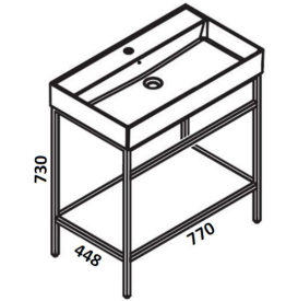Консоль под раковину Hatria 77x45 см металл черный матовый BHIRT0800465020