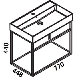 Консоль под раковину Hatria 77x45 см подвесная металл черный матовый BHIRS0800465020