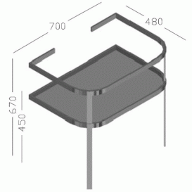 Консоль під раковину Hatria Daytime 70 см з полицею хром Y0P9