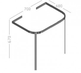 Консоль под раковину Hatria Daytime 70 см хром Y0P8