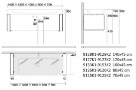 Консоль під раковину Kerasan Cento підвісна 100х45 см хром 9153K1