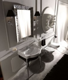 Консоль под раковину Kerasan Retro 73 см чёрный глянцевый ножки хром 7362K2