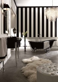 Консоль под раковину Kerasan Retro чёрный глянцевый ножки хром ручка хром с кристаллом 7363K3