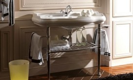 Консоль под раковину Kerasan Retro с коническими ножками и решётчатой полкой хром 730090