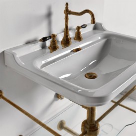 Консоль под раковину Kerasan Waldorf 100 см со стеклянной полкой бронза 9196K3