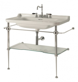 Консоль под раковину Kerasan Waldorf 120 см со стеклянной полкой хром 9203K1