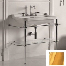 Консоль под раковину Kerasan Waldorf 120 см со стеклянной полкой золото 9203K2