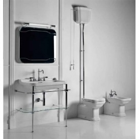 Консоль под раковину Kerasan Waldorf 80 см со стеклянной полкой хром 9197K1