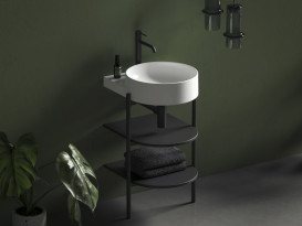 Консоль під раковину Ravak Yard 400 метал/МДФ чорний матовий D80000D004