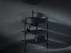 Консоль под раковину Ravak Yard 600 металл/МДФ черный матовый D80000D005