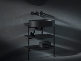 Консоль под раковину Ravak Yard 600 металл/МДФ черный матовый D80000D005